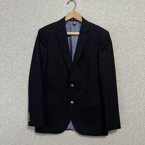 Savile Row Co Blazer Mens 38R Navy Blue Rivington Gold Button Sport Coat Jacket